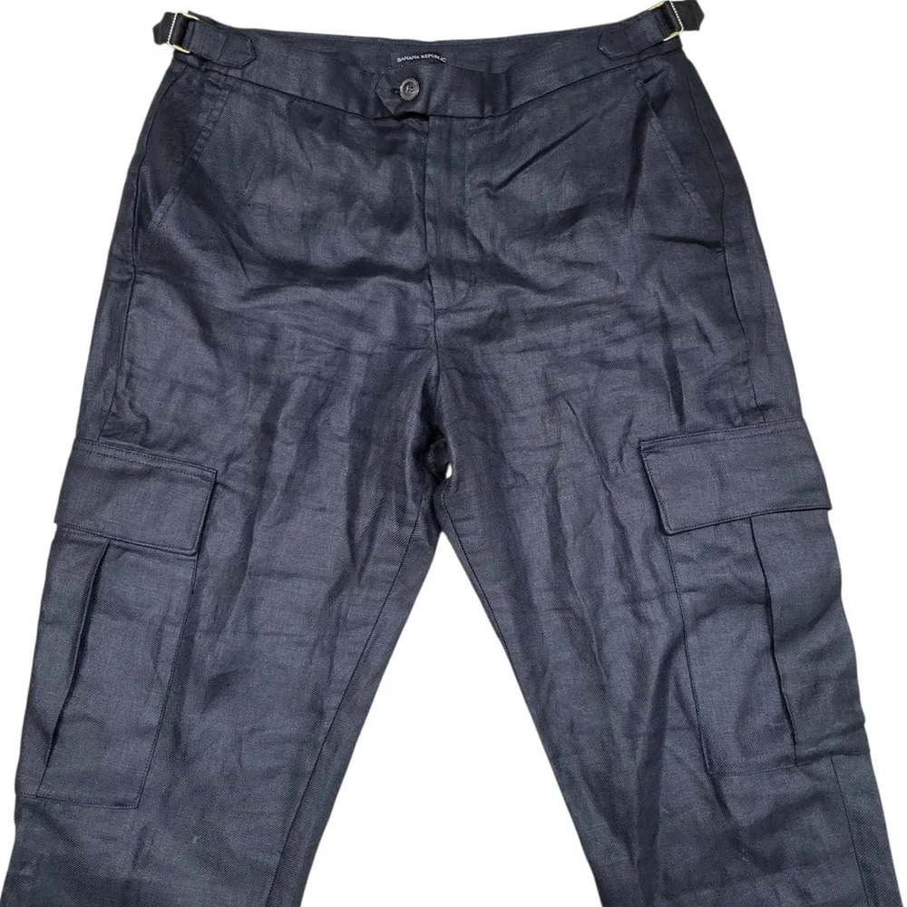 Banana Republic Relaxed Fit Cargo Pants Adjustable Waist Strap Size 12 Women's